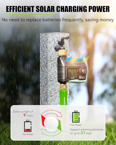 RAINPOINT Solar Sprinkler Timer, Hose Timers for Watering, Water Timer - color: Blue