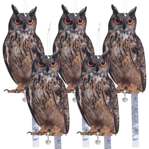 5PCS Flat Fake Owl to Scare Pigeon Woodpecker - color: Brown Owl 5pcs