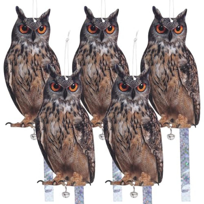 5PCS Flat Fake Owl to Scare Pigeon Woodpecker - color: Brown Owl 5pcs
