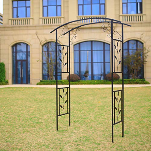 Steel Garden Arch, 6'10" High x 4'11" Wide, Garden Arbor for Various Climbing Plant, Outdoor Garden Lawn Backyard - size: 6'10''x4'11''