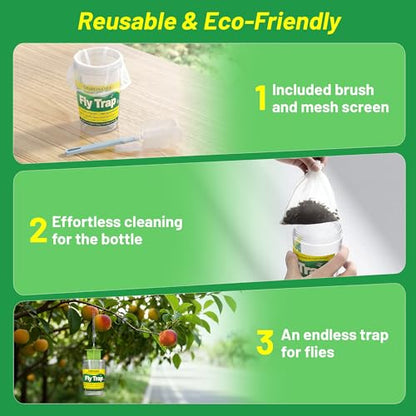 Fly Traps Outdoor Hanging Disposable Fly Trap Outdoor Fly Killer Fly Catcher Bags for Patio Yard Garden Farm Barn,2 Packs - color: 2 pcaks