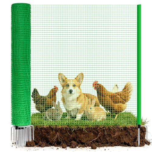 3'x50' Temporary Fence with Posts, Dog Fencing, Garden Fence Animal Barrier