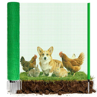 3'x50' Temporary Fence with Posts, Dog Fencing, Garden Fence Animal Barrier