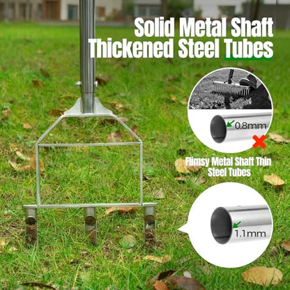 Manual Core Aerator Lawn Tool, Stainless Steel Lawn Aerator Tool