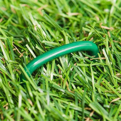 20 Pack 6 Inch Garden Stakes U-Shaped Tent Stake Heavy Duty Yard Ground Pin Lawn Spikes for Landscaping Weed Barrier Fabric, Green