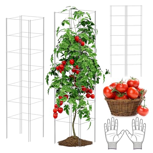 SPECILITE Square Foldable Metal Tomato Cages Heavy Duty for Garden