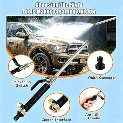2026 Upgraded Jet Nozzle Power Washer for Garden Hose Cleaning Wand Set