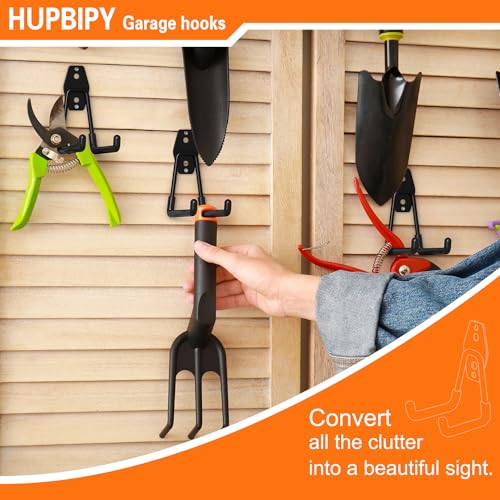 HUPBIPY Garage Hooks Heavy Duty 10 Pack, Wall Mount Ladder Hooks - color: Black 10Pack