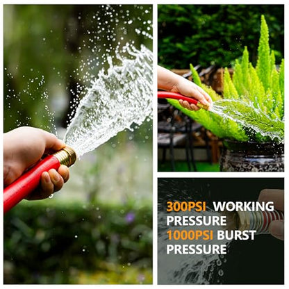 5/8" Garden Hose 150ft, -40℉ To 190℉ Hot/Cold Rubber hose, Red - color: Red, size: 150Ft