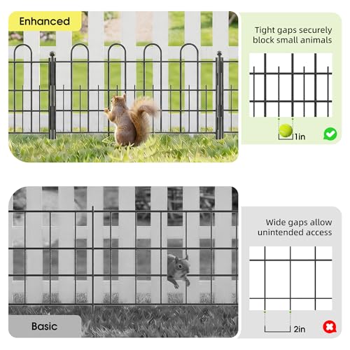 Bepatio Garden Fence Border, 10 Panels 16.4ft 11.8"H Metal Landscape Edging - size: 10 Panels 11.8in(H)x16.4ft(L)