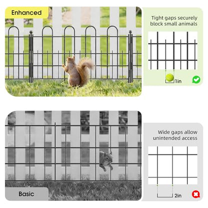 Bepatio Garden Fence Border, 10 Panels 16.4ft 11.8"H Metal Landscape Edging - size: 10 Panels 11.8in(H)x16.4ft(L)