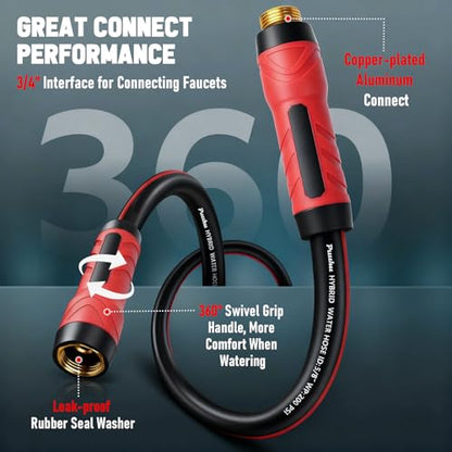 Garden Hose 15ft x 5/8", NON-EXPANDABLE Heavy Duty Premium Flexible Hose - color: Red, size: 15ft