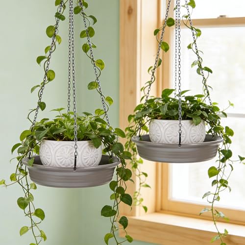 Kifmurase 2 Packs Plant Hanger Hanging Planters, for Plants, Black