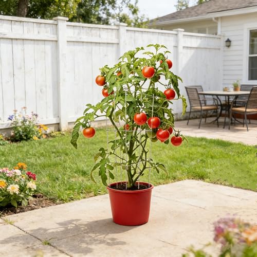 2 Pack 12x39 Inch Galvanized Folding Square Tomato Cages - size: 39in Sq-Galvanized-2Pack