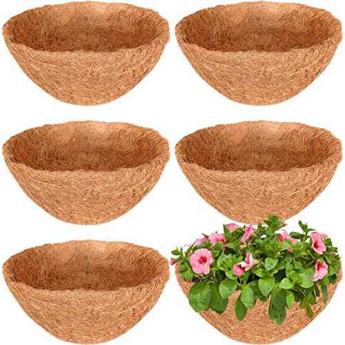 Halatool 6 Pack 14 Inch Coconut Liners for Hanging Baskets Replacement - size: 14inch