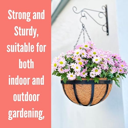 LaLaGreen Yard Hanging Baskets (20 in, 2 Pack) Black Coco Liner Garden Pots - size: 20" (51cm) x 2 Pack
