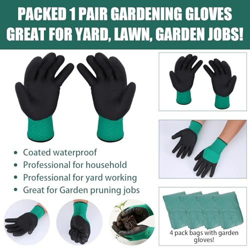 4 Pack 132 Gallon Lawn Bags with Stand Frame Gloves(D31.5,H39.4 in)