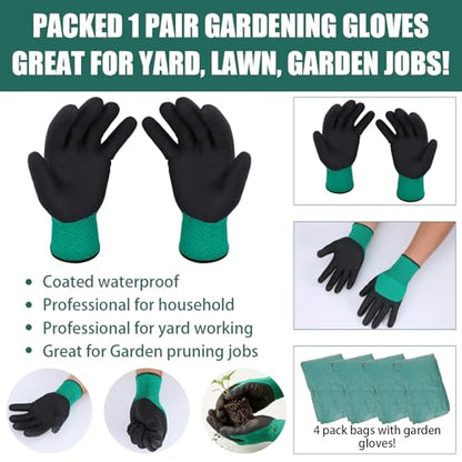 4 Pack 132 Gallon Lawn Bags with Stand Frame Gloves(D31.5,H39.4 in)