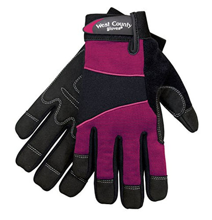 West County Women's Gloves -Work Gloves with Four-Way Spandex Backing - color: Berry, size: X-Small (Pack of 1)