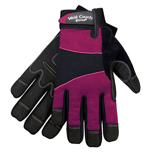 West County Women's Gloves -Work Gloves with Four-Way Spandex Backing - color: Berry, size: X-Small (Pack of 1)