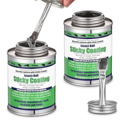 2 Pack Sticky Coating Insect Trap with Brush, Tree Barrier,8 Oz - size: 8 oz