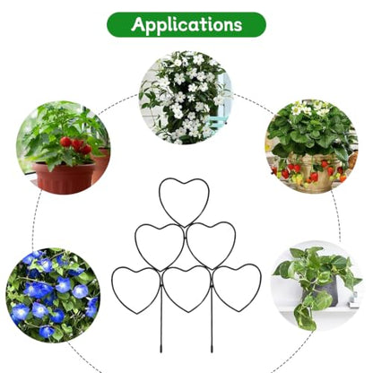 Trellis for Climbing Plants Indoor, Stackable Garden Trellis for Potted Plants, Small House Plant Trellis for Vine Ivy Flower Plant Support Outdoor DIY Metal Trellis 3 Pack, Black