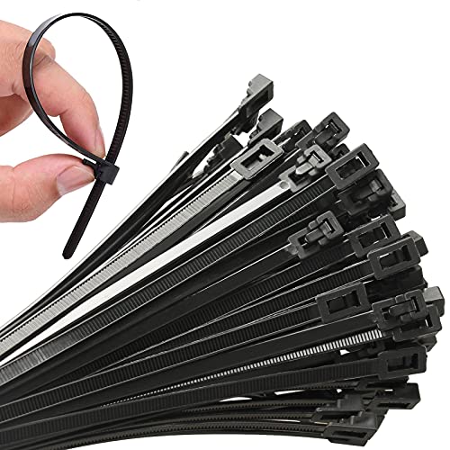 100Pcs 8Inch Heavy Duty Industrial Reusable Cable Wrap Ties - size: Reusable 8Inch 100Pcs