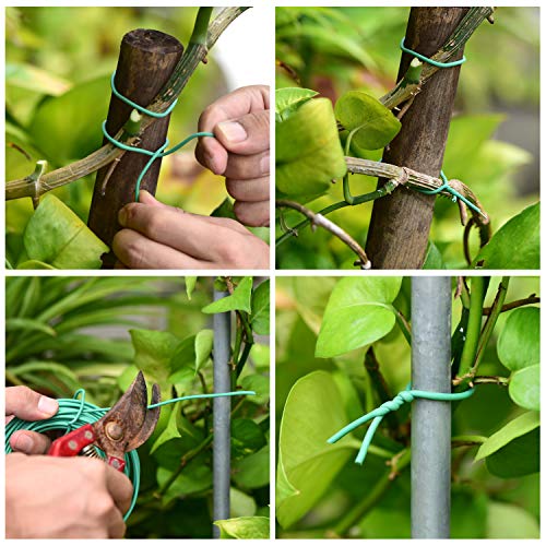 YDSL 66 Feet Soft Plant Tie, Green Twist Garden Ties for Plants, Office Organization and Home(Diameter - 2.5MM) - size: 66feet