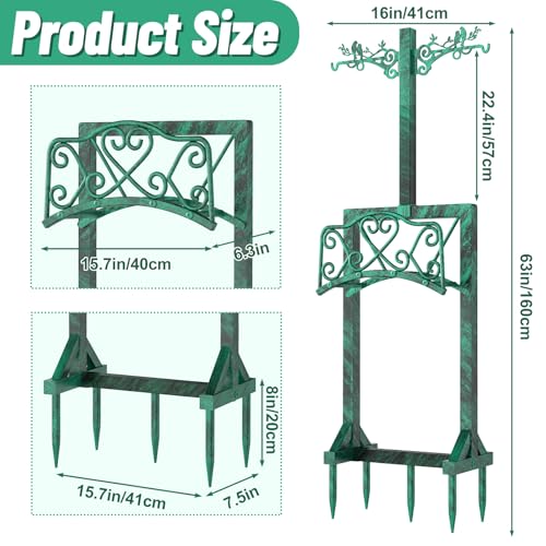 Garden Hose Holder for Outside, Upgraded Water Hose Holders with 2 Shepherds Hooks,Freestanding Heavy Duty Hose Stand Hose Hanger Hose Storage Hose Reel Rack for Yard Lawn Farm(Antique Green) - color: Green