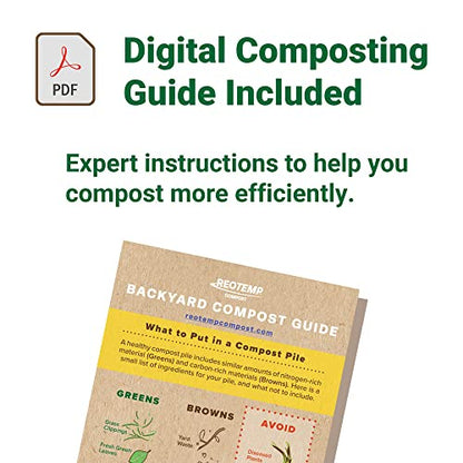 Reotemp 24 Inch Celsius Backyard Pro Compost Thermometer with Digital Composting Guide - size: 61cm Stem