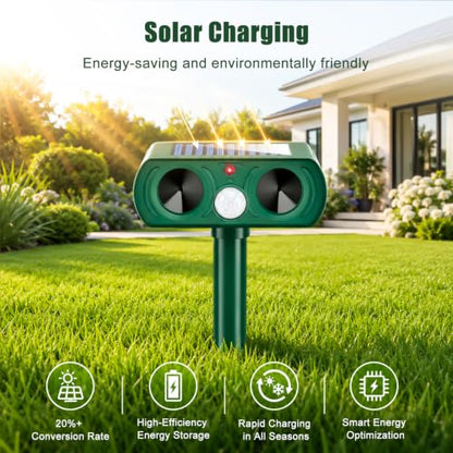 2026 Solar Ultrasonic Animal Repellent Outdoor with Motion Sensor, 4-Pack