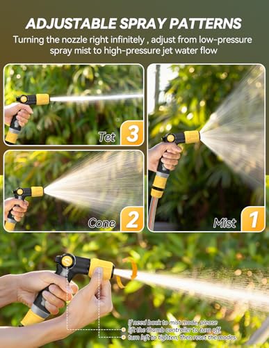 VOXON Garden Hose Nozzle with High Pressure Jet, 100% Heavy Duty Metal