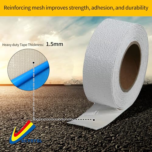 Reflective Pavement Marking Tape Slip-Resistant and Durable, Heavy-Duty Rubber Base for Outdoor Applications, Perfect for Driveways, Walkways, and Parking Areas (White, 2 Inch X 18 Feet) - color: White, size: 2 Inch x 18 Feet