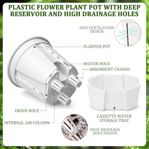24 Pcs 4.72" Self Watering Pots for Indoor, White - color: White