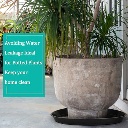Eccliy 10 Packs 20 Inch Plastic Large Plant Saucers Heavy Duty Planter Trays Jumbo Flower Pot Saucers Plastic Water Trays for Indoors and Outdoors - size: 20 Inch