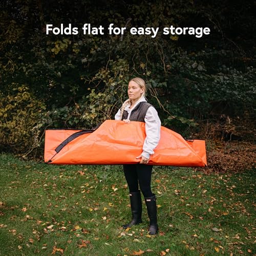 Leaf Tarp for Fast Yard Cleanup –Leaf Collection Tarp with 6 Handles & Ground Stakes – Lawn Leaf Bag for Raking, Garden Debris & Yard Waste Removal, Wind Proof, 5’ x 7’ Large Capacity - size: 5' x 7'