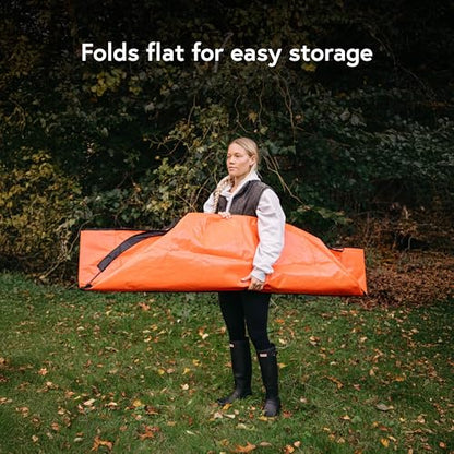 Leaf Tarp for Fast Yard Cleanup –Leaf Collection Tarp with 6 Handles & Ground Stakes – Lawn Leaf Bag for Raking, Garden Debris & Yard Waste Removal, Wind Proof, 5’ x 7’ Large Capacity - size: 5' x 7'