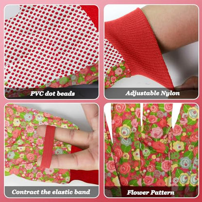Women's Gardening Gloves Weeding and Thorn Resistant Work Gloves for Digging Planting Pruning Raking-Grown - color: Red