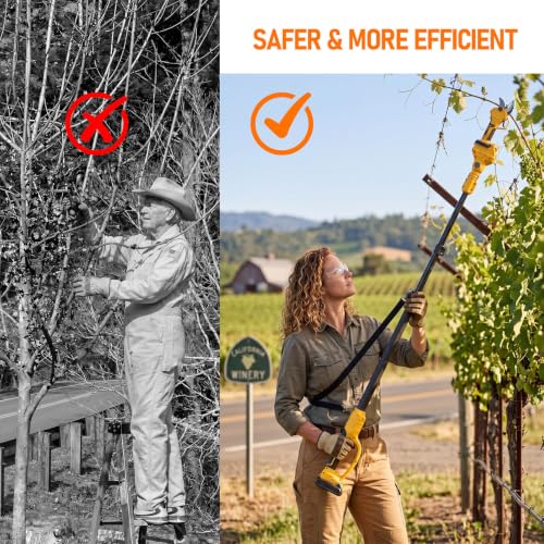2-in-1 Cordless Pole Pruning Shears Compatible with Dewalt 20V MAX