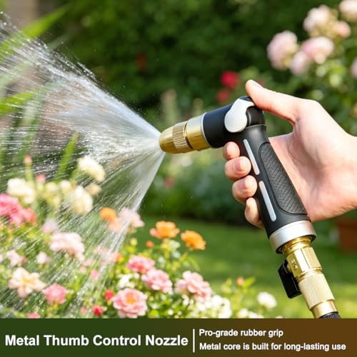 FANHAO Metal Thumb Control Adjustable Nozzle, High Pressure Garden Sprayer - color: Black, size: Adjustable Tip