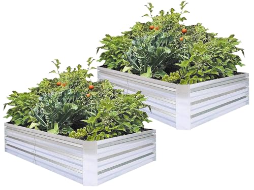 Galvanized Raised Garden Bed 6x3x1ft 2-Pack - size: 6x3x1ft (2 pcs)