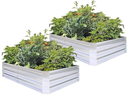 Galvanized Raised Garden Bed 6x3x1ft 2-Pack - size: 6x3x1ft (2 pcs)