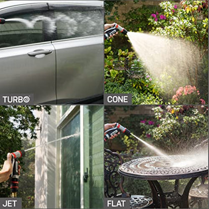 Eden PRO Metal 4-Pattern Hose Nozzle: Rear Trigger, Cyclonic Turbo Spray - style: Rear Trigger
