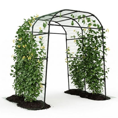 Garvee Metal Garden Arch Trellis, 7.2Ft Black for Raised Beds - size: 7.2x6x5.5FT