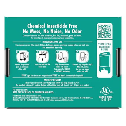 STEM Flying Insect Indoor Trap, UV Light Plug-In, 1 Device + 3 Cartridge - size: 1 Device + 3 Cartridges