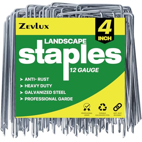 4 Inch Landscape Staples 50 Pack, Galvanized Garden Stakes - size: 4 INCH