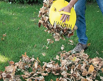 Rocky Mountain Goods Classic Leaf Scoops - Yellow Collector Leaf Grabbers with Handles for Easy Yard Cleanup - Claw Rake Tips for Gathering and Scooping Leaves and Grass