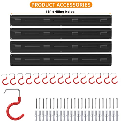 WALMANN All Metal 64 inch Wall Mount Garden Tool Organizer for Garage