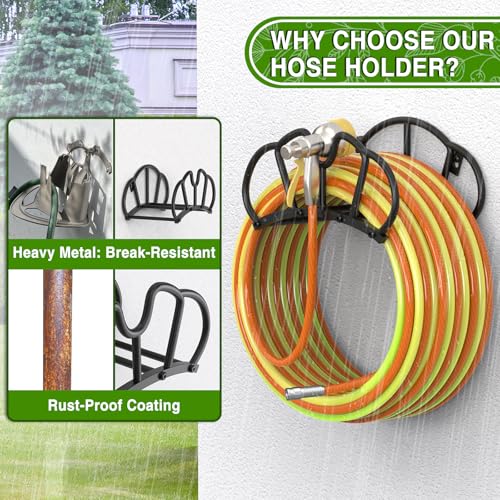 Qatsrin Garden Hose Holder Wall Mount, Super Stable Hose Hanger, 1 Pack