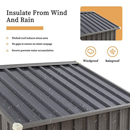 Vongrasig 5 x 3 x 6 FT Outdoor Storage Shed, Metal Tool Shed Clearance Garden Steel Shed with Side Window and Lockable Door Waterproof Tool Shed for Backyard Patio, Lawn (Gray)